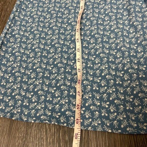 Short Sleeve Blue Floral Midi Modest Flutter Sleeve Prairie Style Dress Size XL - Picture 9 of 9